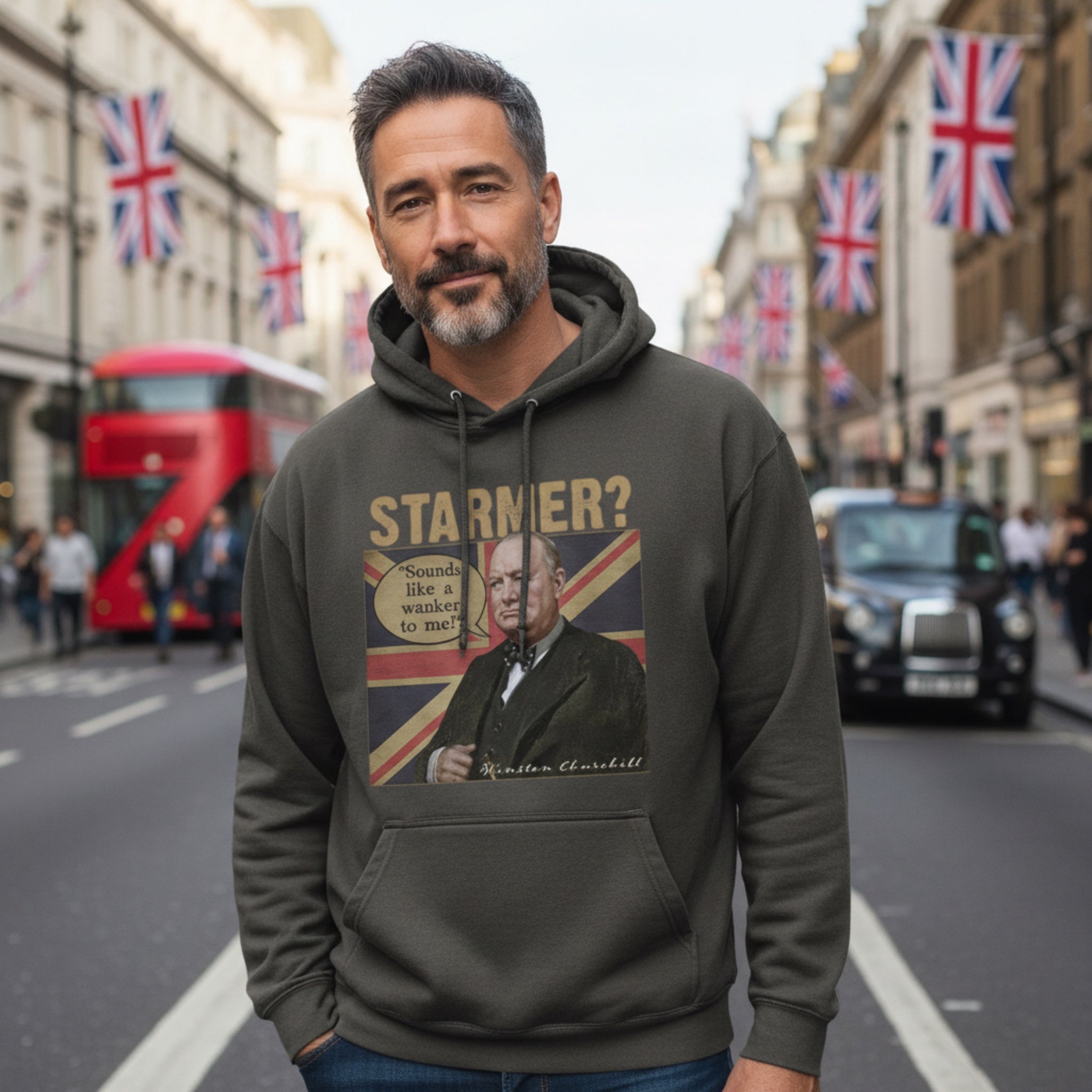 Churchill's Verdict on Starmer Funny Political Hoodie