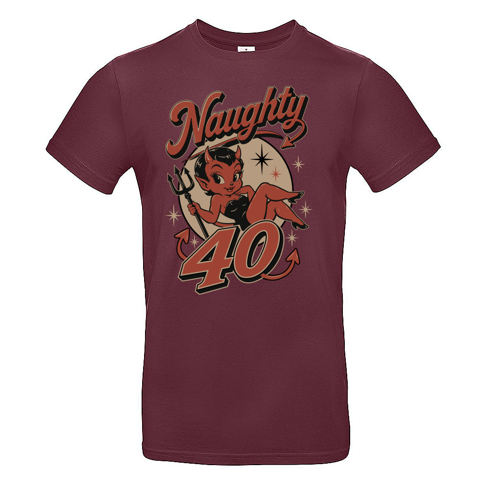 Naughty Forty Funny Birthday T-Shirt