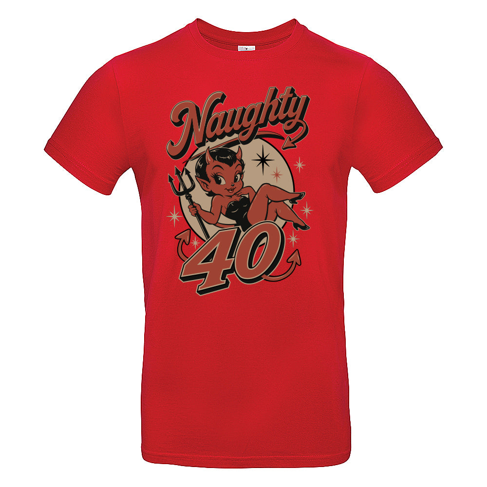 Naughty Forty Funny Birthday T-Shirt