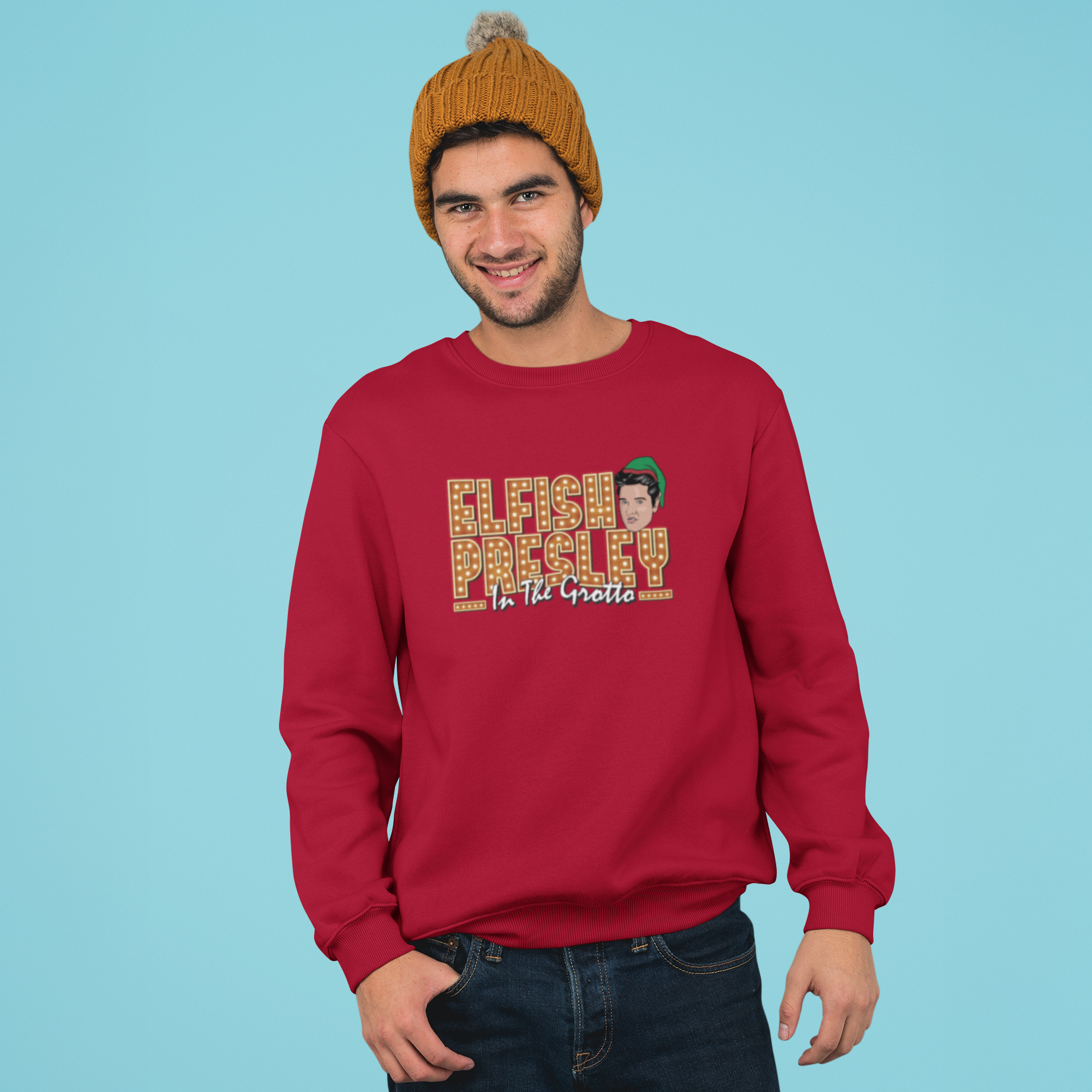 Elfish Presley Funny Music Christmas Jumper