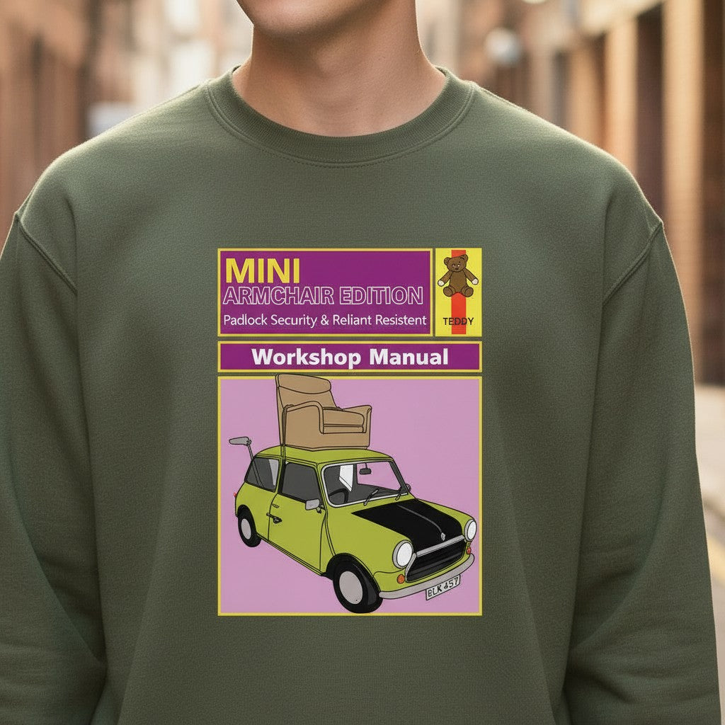 Mini Workshop Manual Funny British Comedy Sweatshirt