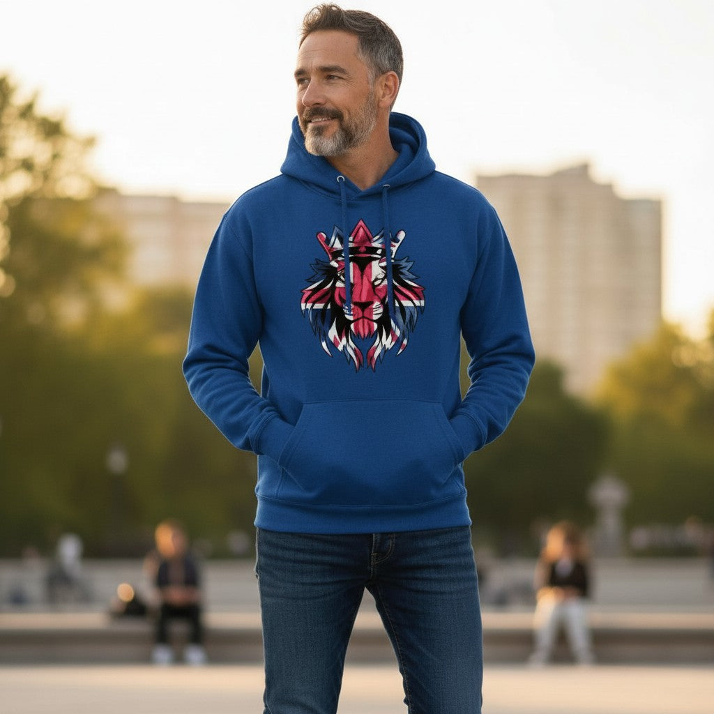 Lion Emblem Union Jack Patriotic Hoodie