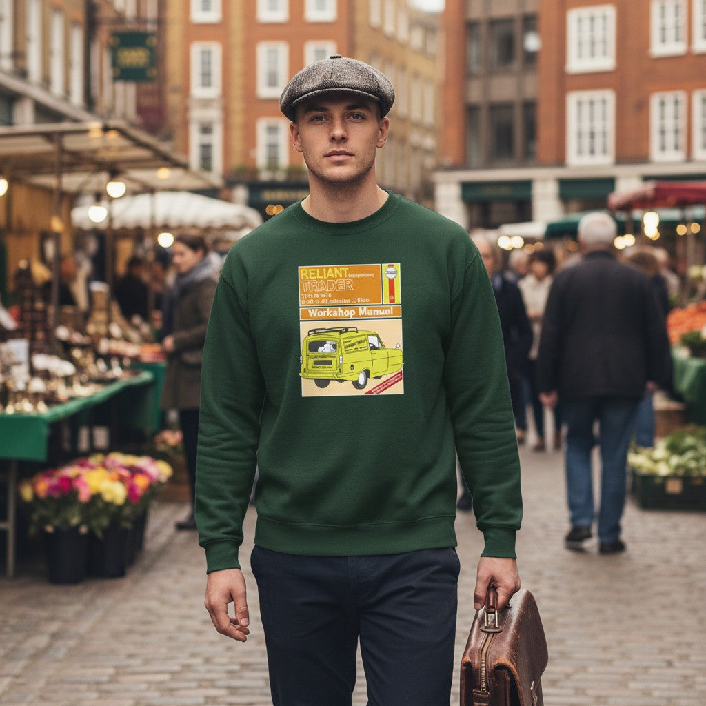 Reliant Trader Workshop Manual British Comedy Sweatshirt