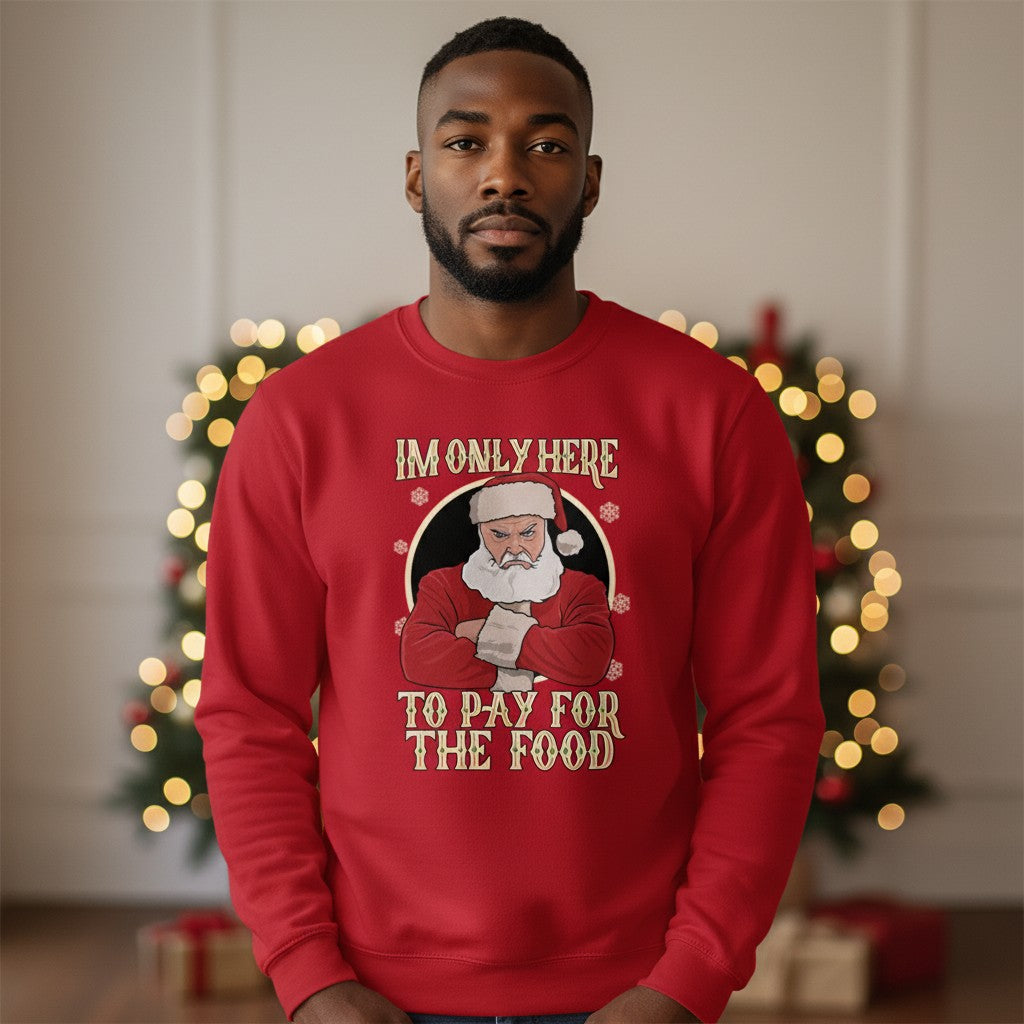 I'm Only Here To Pay For The Food Boss Funny Work Christmas Jumper