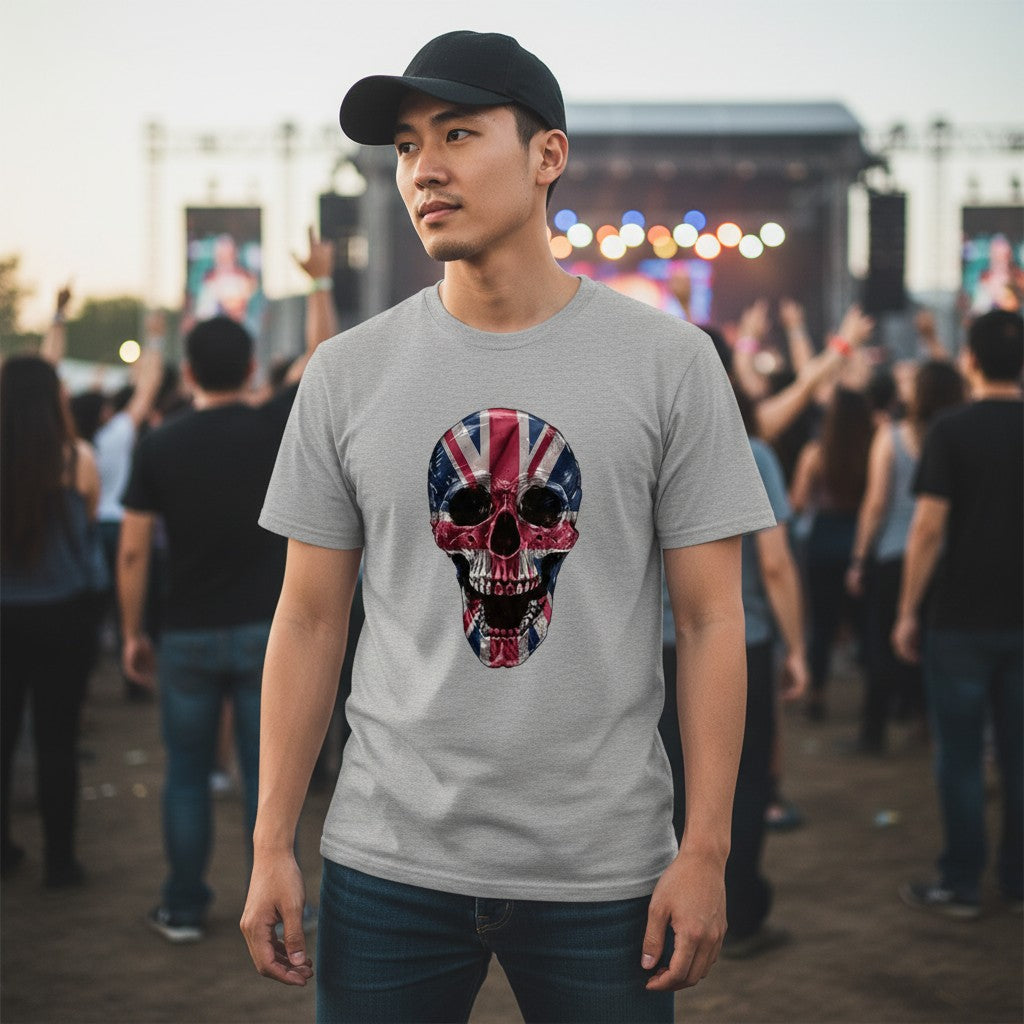 Screaming Skull Union Jack Patriotic T-Shirt
