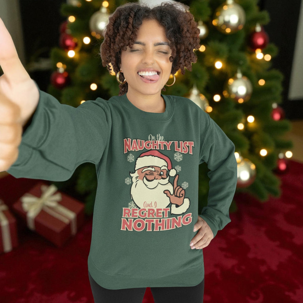 On The Naughty List Funny Christmas Jumper