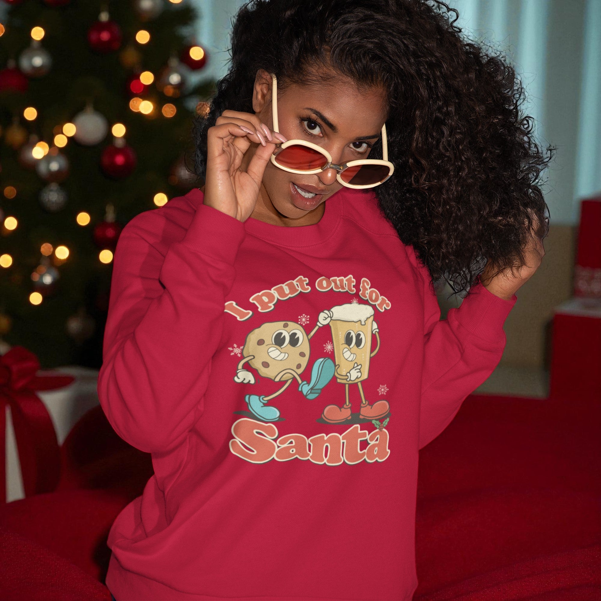 I Put Out For Santa Funny Christmas Jumper