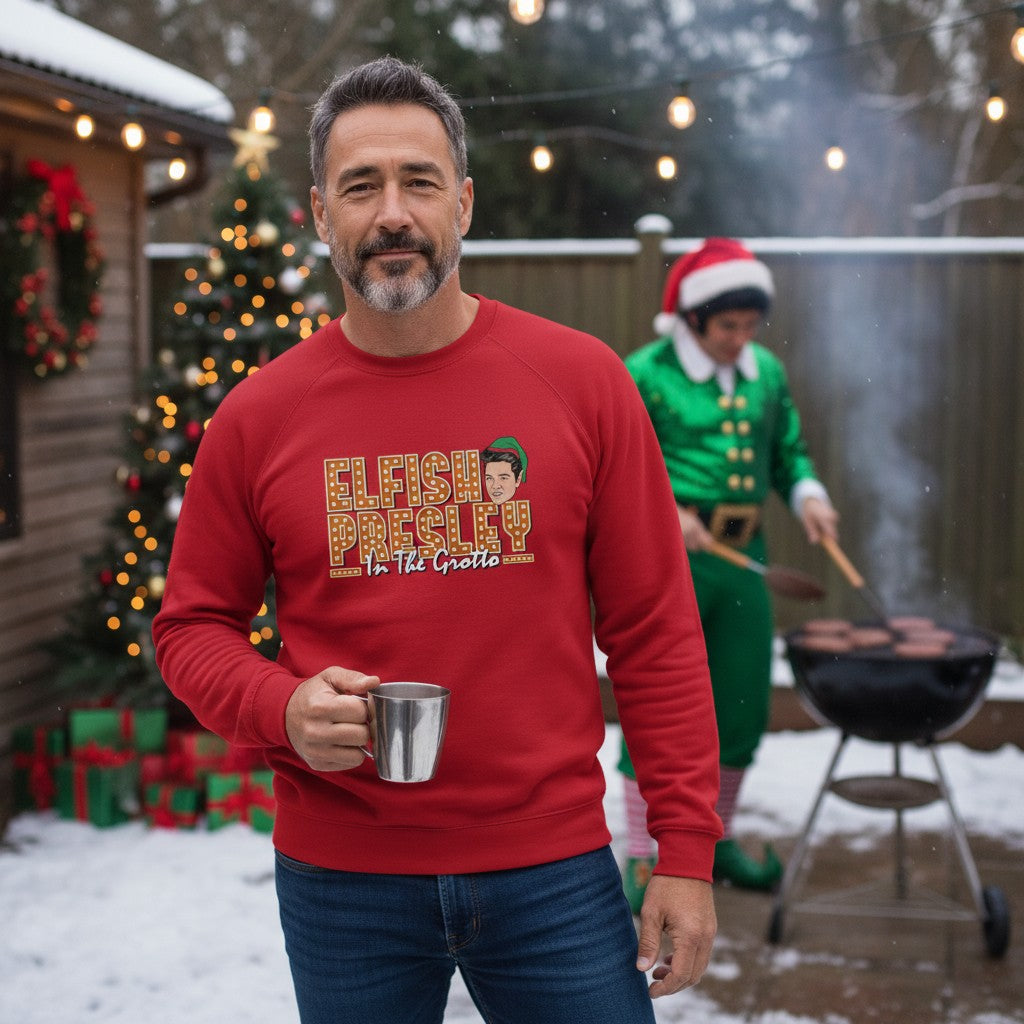 Elfish Presley Funny Music Christmas Jumper