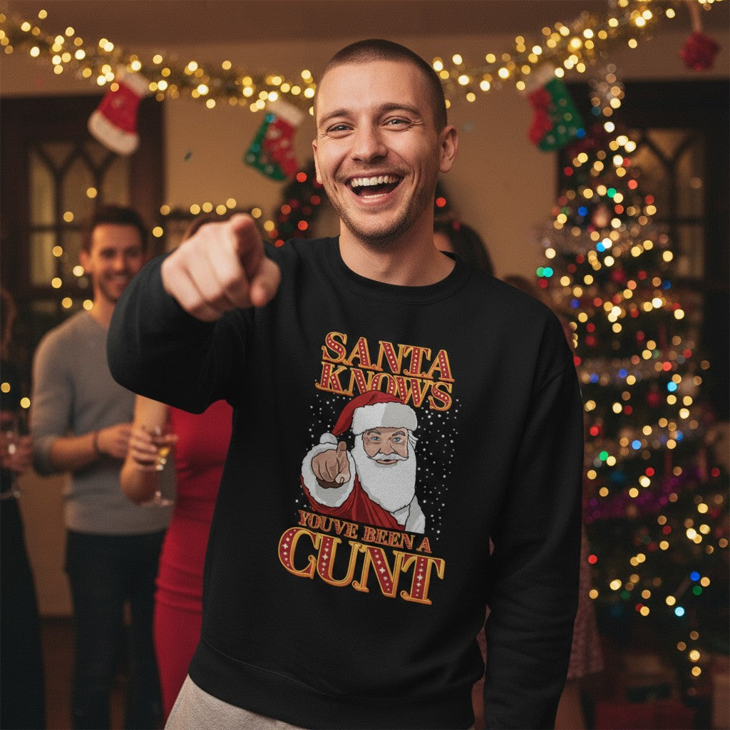 Santa Knows Funny Christmas Jumper